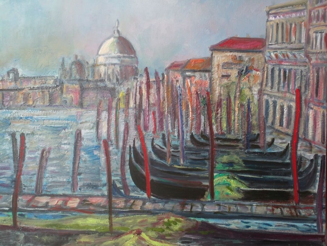 Venise, 61 × 50 cm — peinture d’Alain Bouillaguet