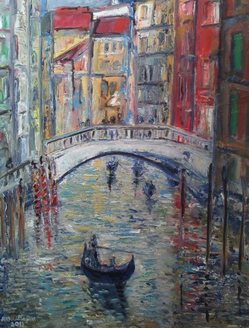 Venise, 61 × 50 cm — peinture d’Alain Bouillaguet