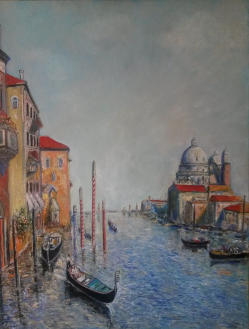 Venise, 116 × 89 cm — peinture d’Alain Bouillaguet