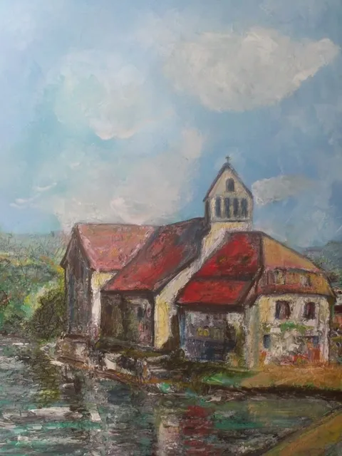 Beaulieu, la chapelle, 61 × 50 cm — peinture d’Alain Bouillaguet
