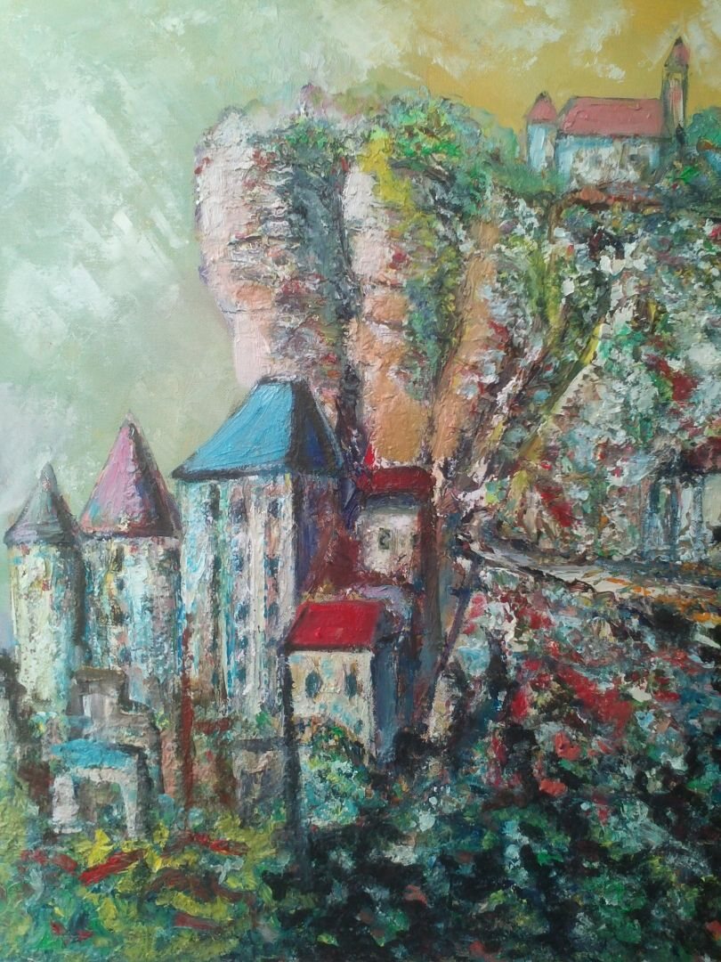 Le roc, 61 × 50 cm — peinture d’Alain Bouillaguet