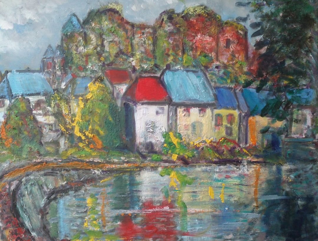 Ségur le Château, 61 × 50 cm — peinture d’Alain Bouillaguet