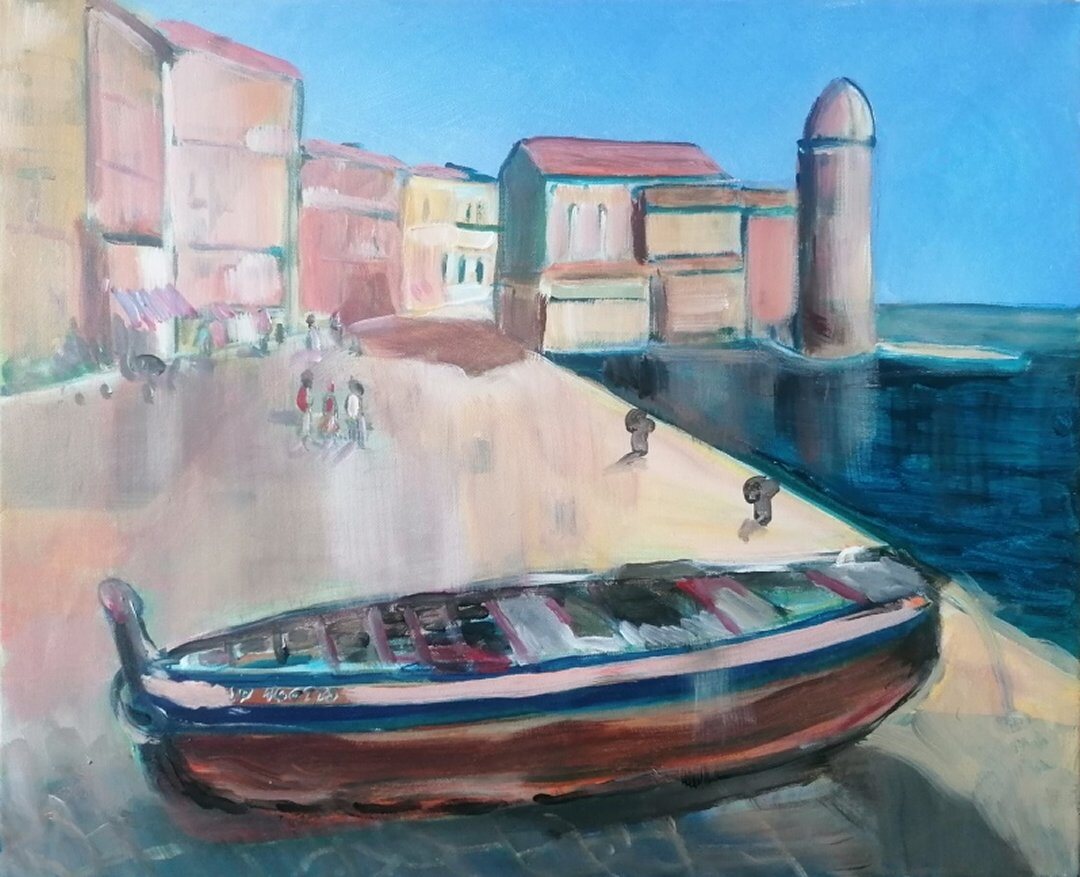 Collioure, 61 × 50 cm — peinture d’Alain Bouillaguet
