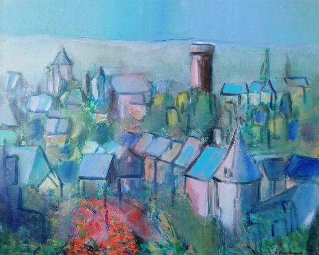 Allassac, 61 × 50 cm — peinture d’Alain Bouillaguet