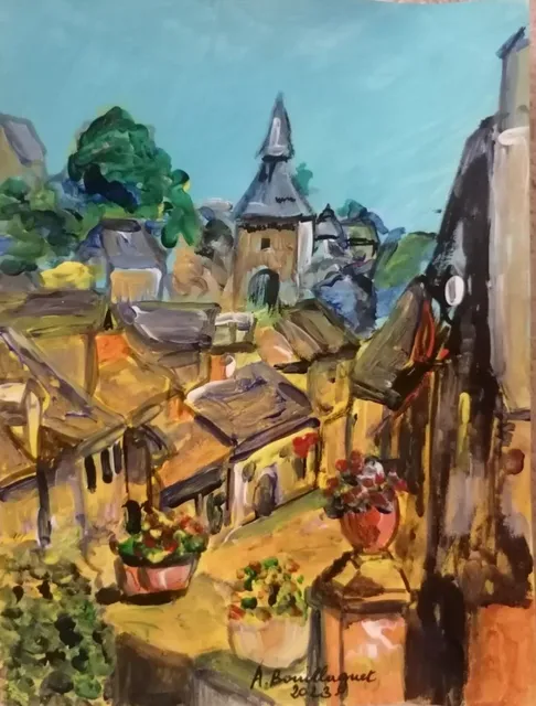 Turenne, 13 × 18 cm — peinture d’Alain Bouillaguet