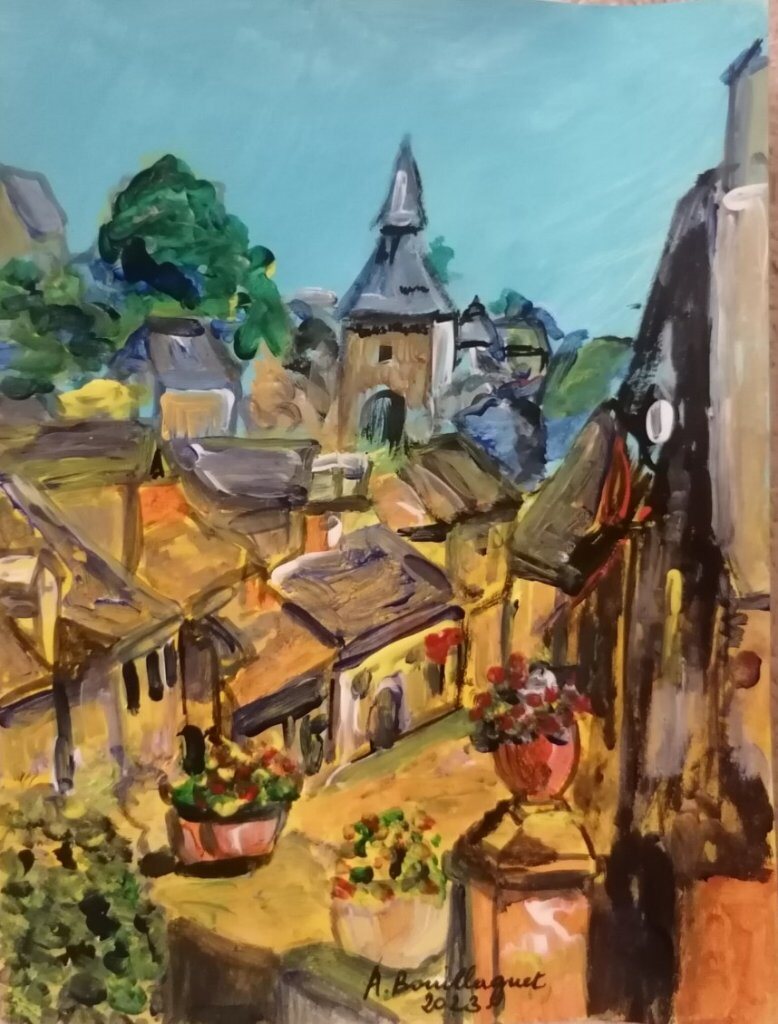 Turenne, 13 × 18 cm — peinture d’Alain Bouillaguet