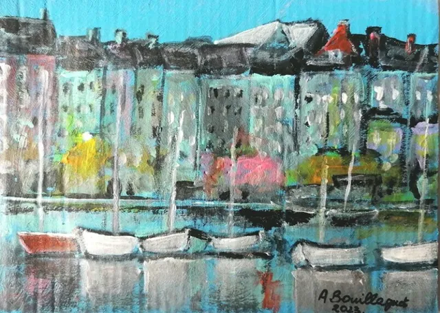 Honfleur, 13 × 18 cm — peinture d’Alain Bouillaguet