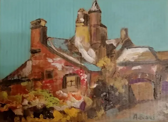 Collonges, 20 × 20 cm — peinture d’Alain Bouillaguet