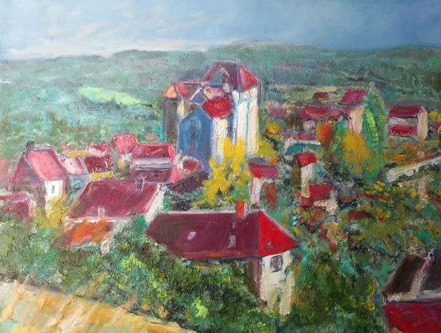 Curemonte, 61 × 50 cm — peinture d’Alain Bouillaguet