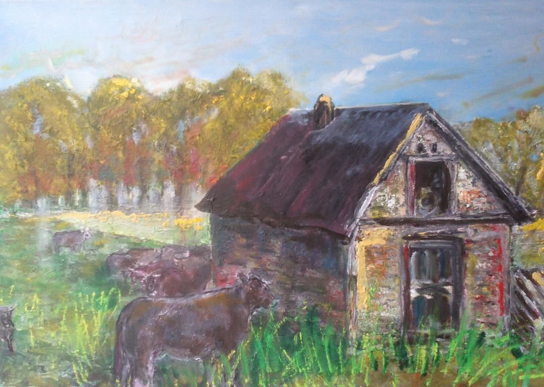 Bucolique, 76 × 51 cm — peinture d’Alain Bouillaguet