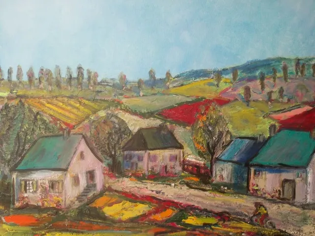 Le cycliste, 61 × 50 cm — peinture d’Alain Bouillaguet