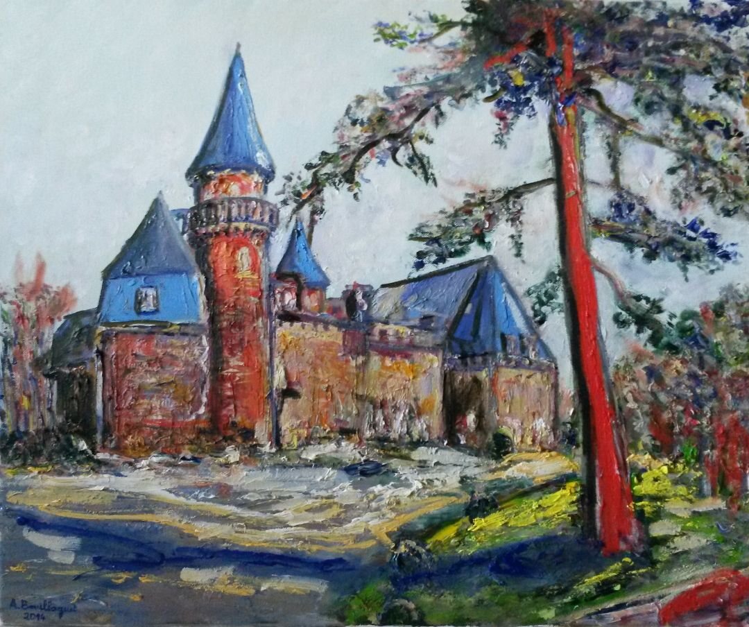 Castel Novel, 61 × 50 cm — peinture d’Alain Bouillaguet