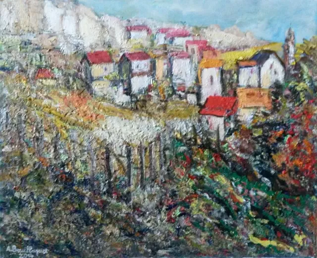 L'enclos de Corté, 61 × 50 cm — peinture d’Alain Bouillaguet
