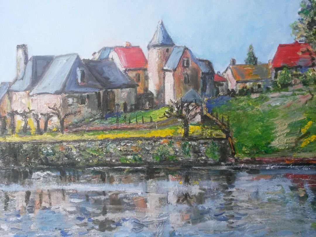 Segur le Château, 61 × 50 cm — peinture d’Alain Bouillaguet