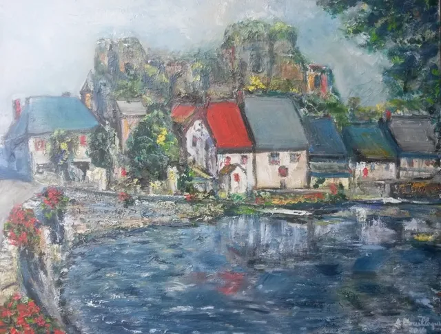 Ségur le Château, 61 × 50 cm — peinture d’Alain Bouillaguet