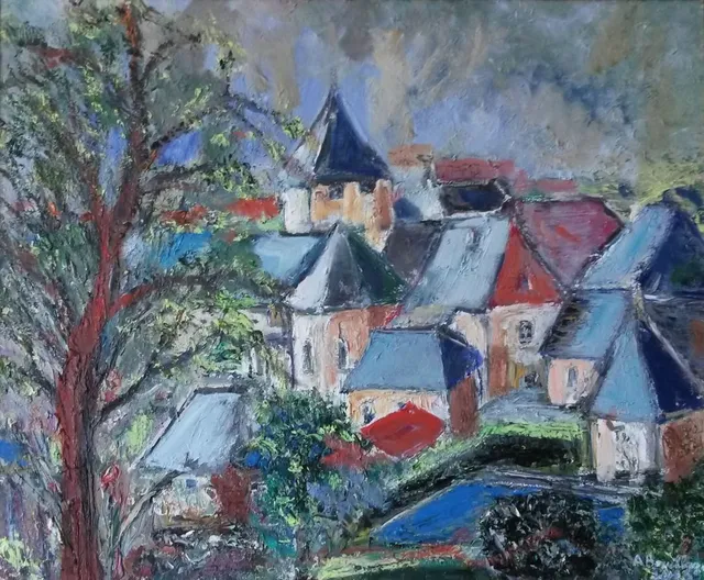 Sarrazac, 61 × 50 cm — peinture d’Alain Bouillaguet