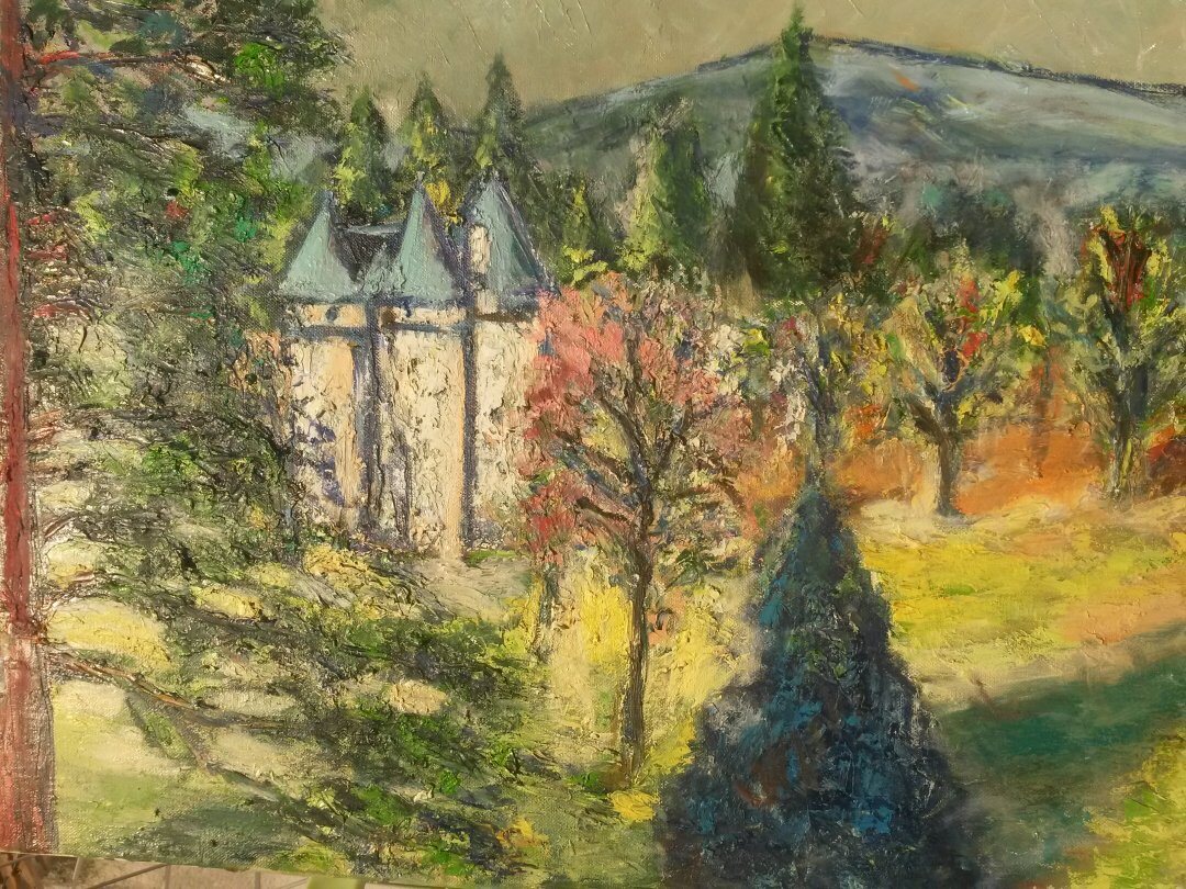 Château de Chabrignac, 61 × 50 cm — peinture d’Alain Bouillaguet