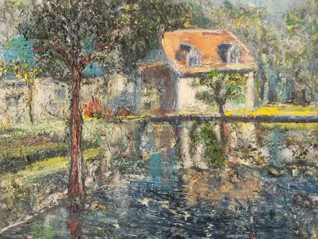 Moulin de la folie, 61 × 50 cm — peinture d’Alain Bouillaguet