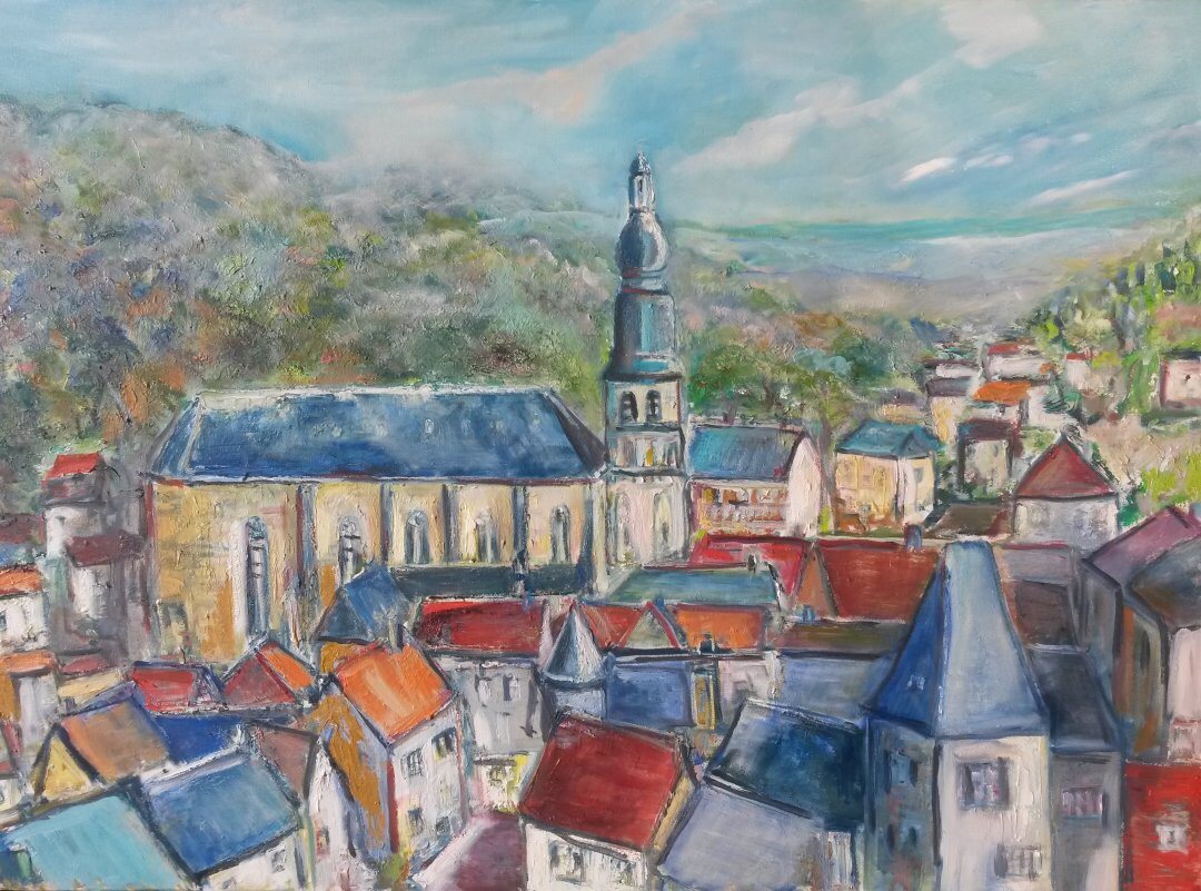 Sarlat, 116 × 81 cm — peinture d’Alain Bouillaguet