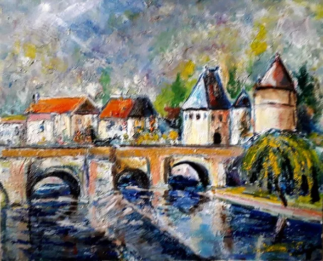 Brantôme, 50 × 61 cm — peinture d’Alain Bouillaguet