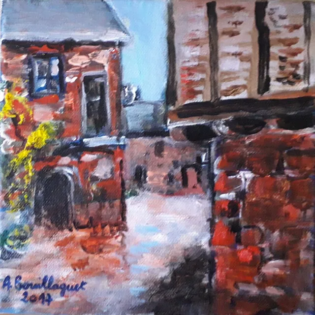 Collonges, 20 × 20 cm — peinture d’Alain Bouillaguet