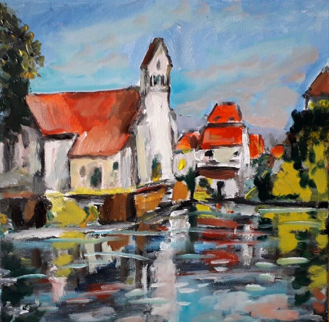 Beaulieu, 30 × 30 cm — peinture d’Alain Bouillaguet