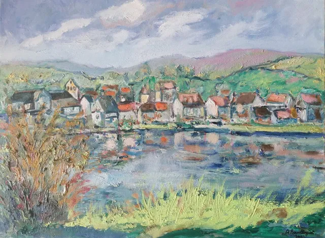 Beaulieu sur Dordogne, 61 × 50 cm — peinture d’Alain Bouillaguet