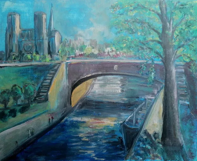 Notre Dame de Paris, 61 × 50 cm — peinture d’Alain Bouillaguet