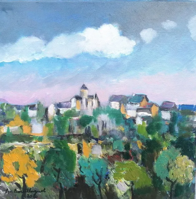 Saint Robert, 30 × 30 cm — peinture d’Alain Bouillaguet
