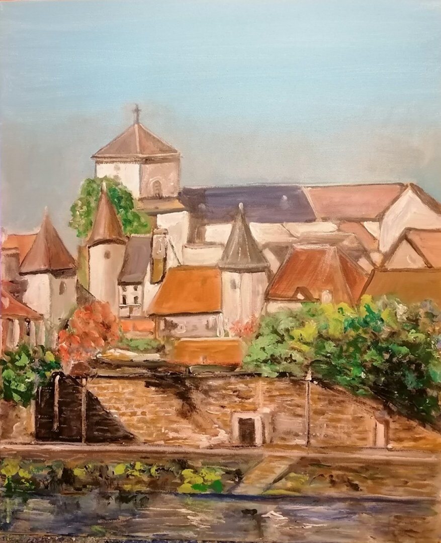 Argentat, 61 × 50 cm — peinture d’Alain Bouillaguet