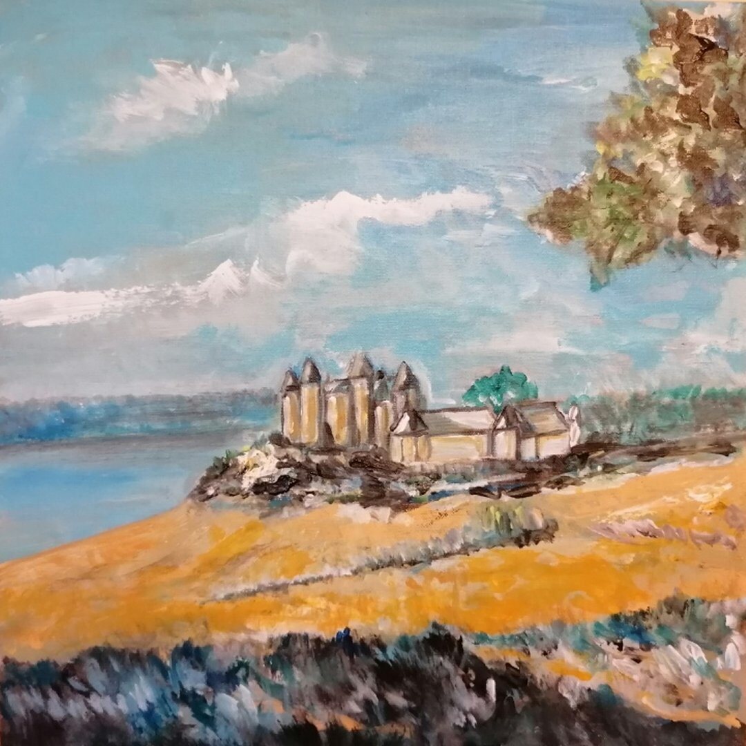Val, 40 × 40 cm — peinture d’Alain Bouillaguet