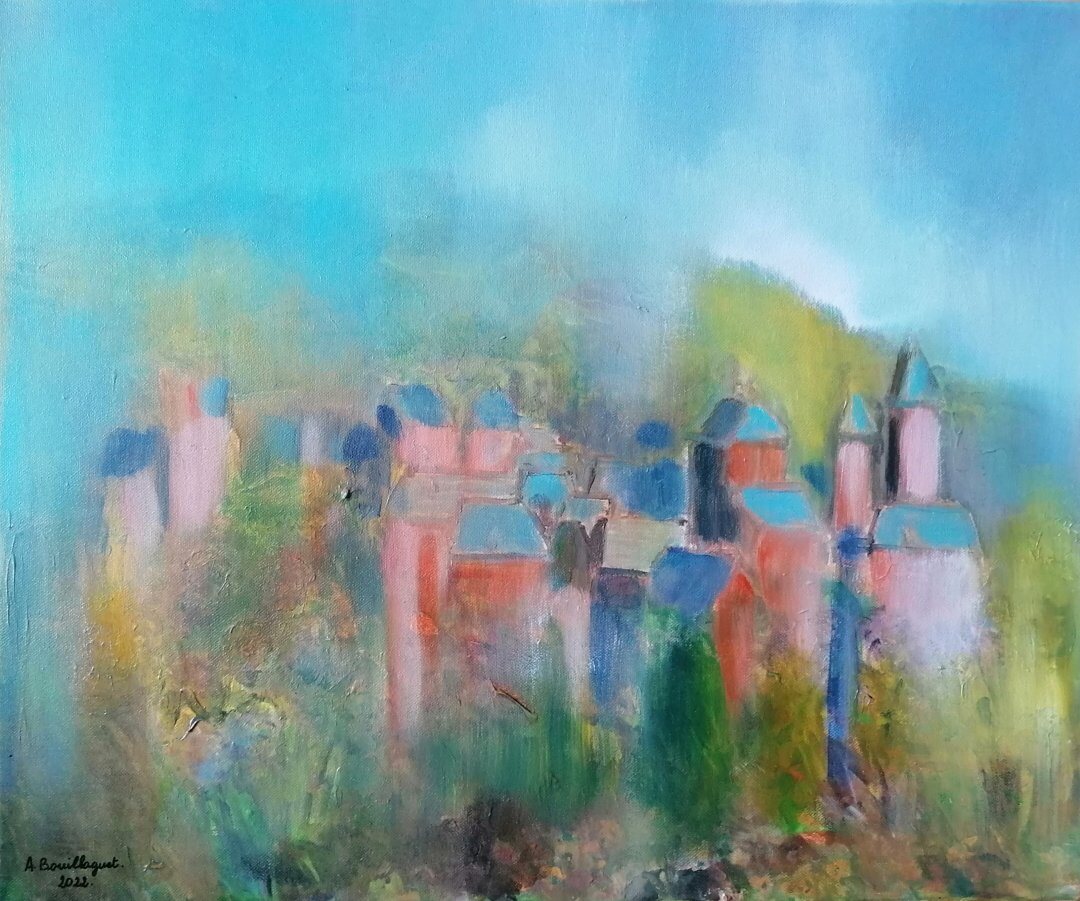 Collonges la Rouge, 61 × 50 cm — peinture d’Alain Bouillaguet